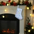 thumbnail image 4 of Lilgiuy 7.48" White Christmas Stockings Faux Fur Super Soft Christmas Stockings Hanging Ornaments Candy Gift Bags for Christmas Party Holiday Decorations, 4 of 6