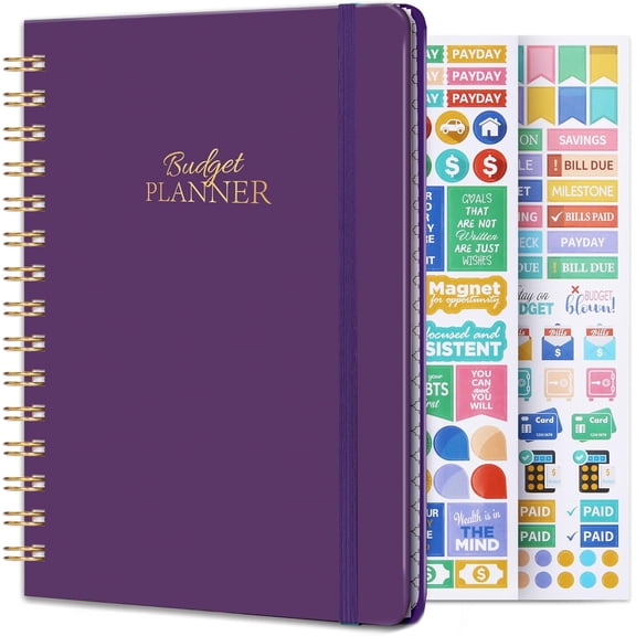 Budget Planner - Budget Book with Bill Organizer and Expense Tracker, 6.1" x 8.25", 12 Month Undated Finance Planner/Account Book to Take Control of Your Money, Start Anytime - Lavender