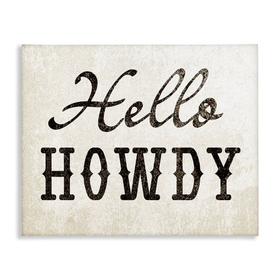 Stupell Industries Western Hellow Howdy Text & Numbers Painting Wrapped Canvas Art Print Wall Art, 20 x 16