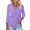 #3 Purple, variant on VDJ Women Tops Button V Neck 3/4 Sleeve T Shirts Casual Fall Tops Solid Color Basic Cute Pink Tee Clothes Size XL