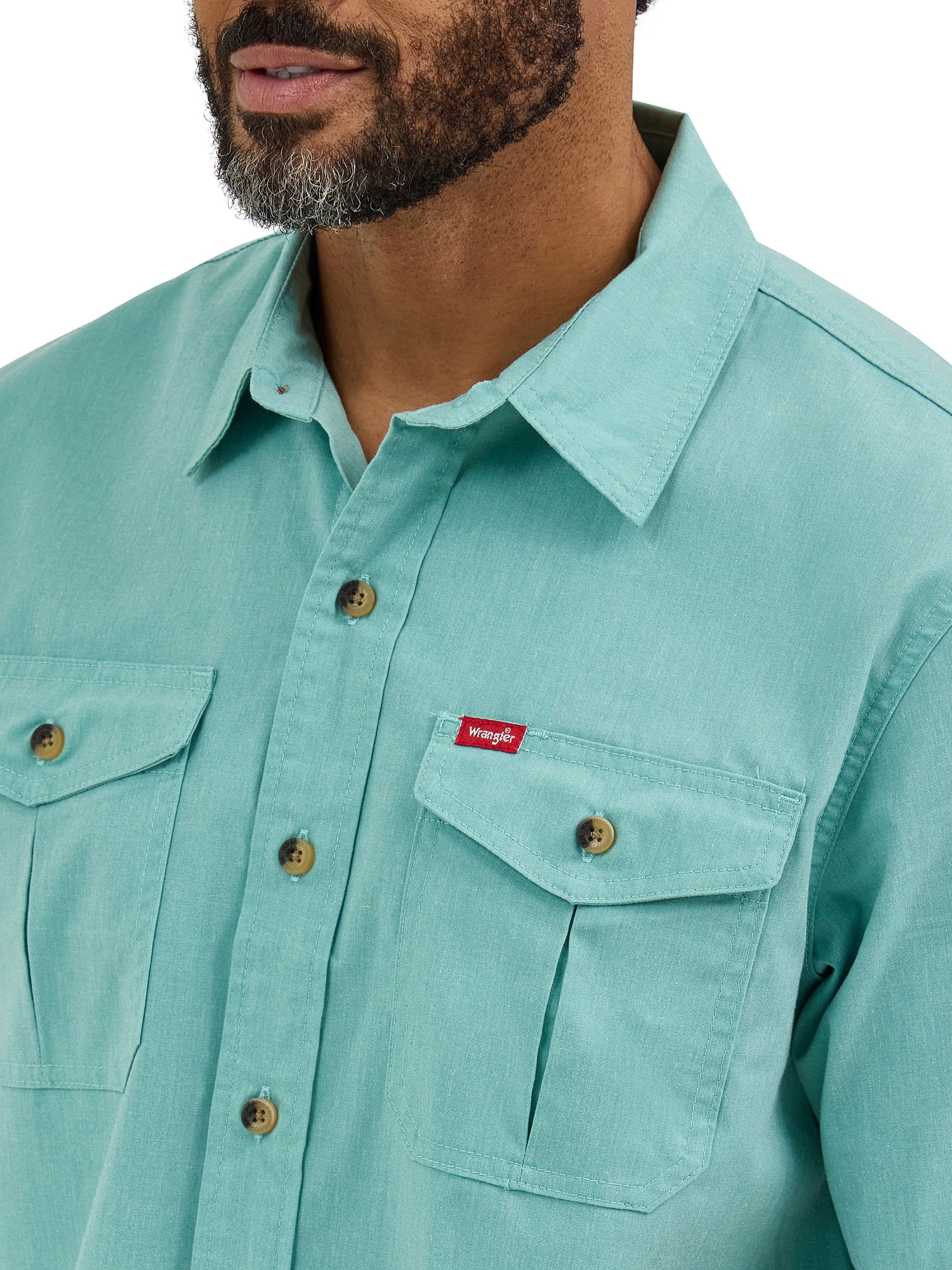 Wrangler® Men's Relaxed Stretch Short Sleeve Shirt, Sizes S-5XL