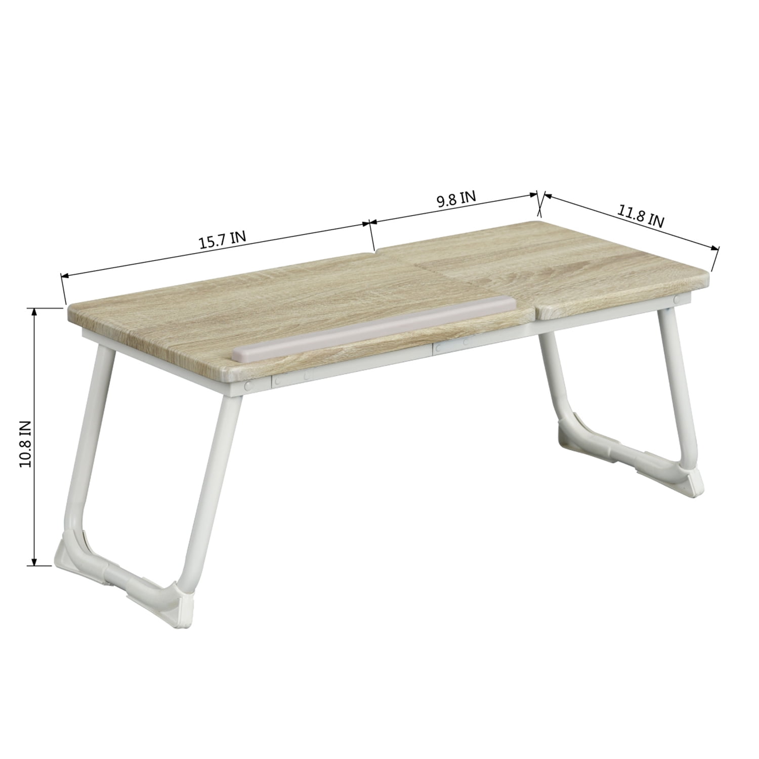 Homy Casa Folding Table with Adjustable Tilt Top and Foldable Legs, Natural Oak/White