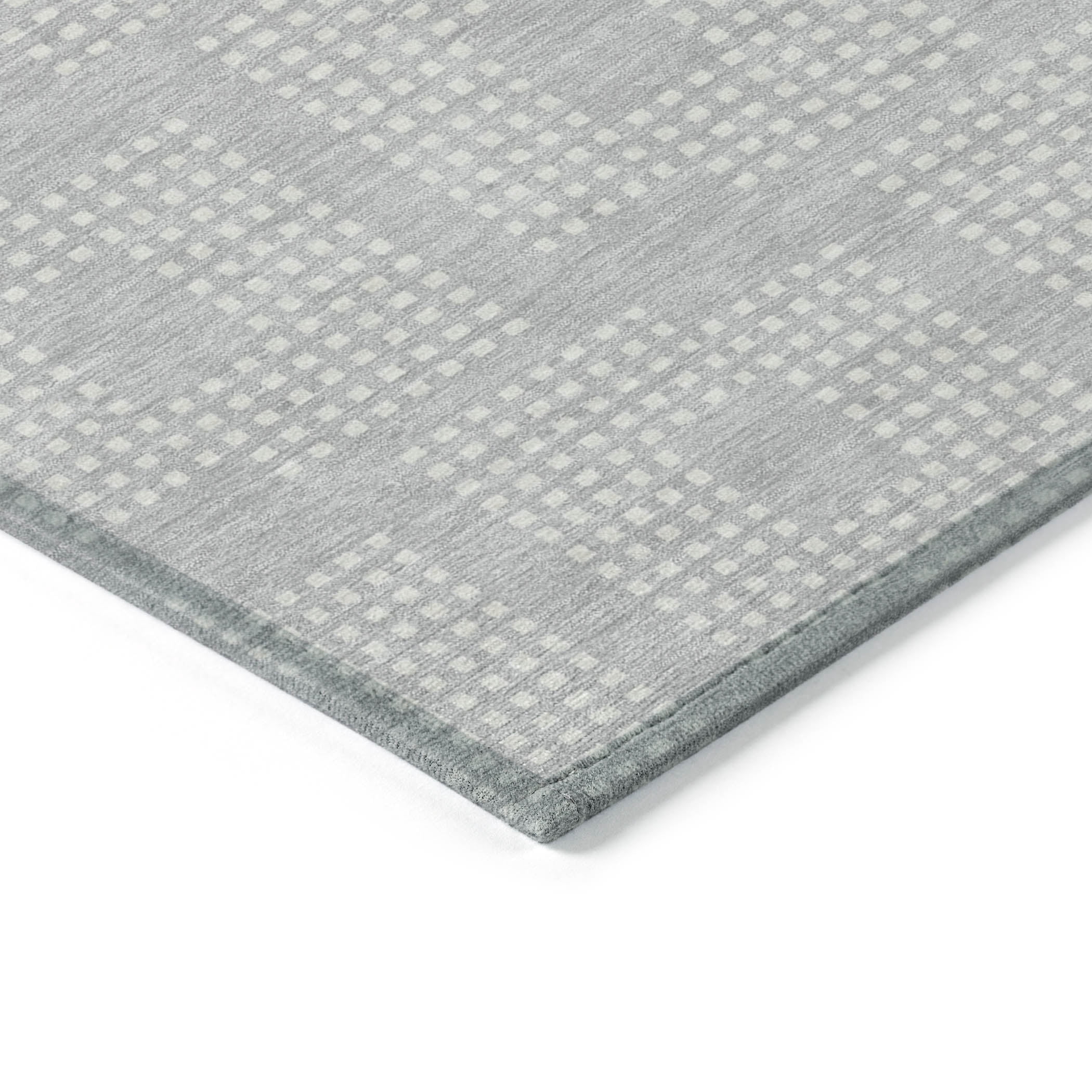 Addison Rugs Chantille Indoor/Outdoor Transitional Squares Silver Washable Rectangle Rug, 1'8" x 2'6"