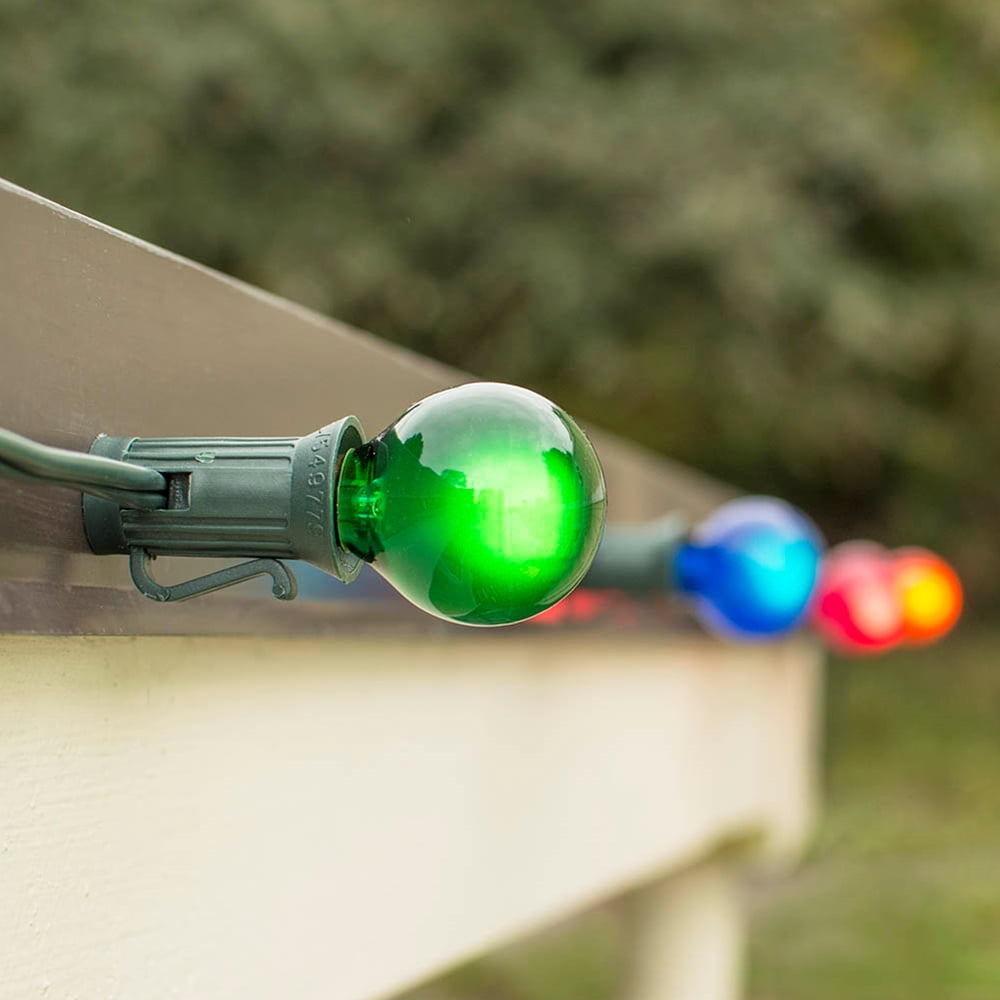 Wedding Lights Globe String Lights G30 24Ft Green C7 Wire