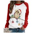 thumbnail image 2 of Pntutb Mujeres Casual Navidad Impresión Raglan Manga Larga Camisas Blusa tops Pntutb Pntutb-2148, 2 of 4