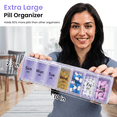 thumbnail image 6 of Extra Large Pill Organizer 2 Times a Day, 7 Day XL Pill Box AM PM ,Weekly Pill Case Twice a Day, Oversized Daily Medicine Container for Vitamins (Purple), 6 of 6