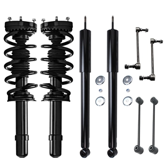 Detroit Axle - AWD Front 8pc Struts Kit for 2012-2020 Chrysler 300 Dodge Charger, Struts & Coil Spring Rear Shock Absorber Front & Rear Sway Bars 2013 2014 2015 2016 2017 2018 2019 Replacement