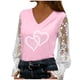 thumbnail image 2 of Xuyuer Women's Romantic Lace Insert V-Neck Blouse with Floral Print and Delicate Sleeves, Feminine Elegant Top for Date Nights, Garden Parties and Special Occasion Outfits, 2 of 6