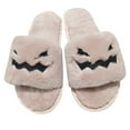 thumbnail image 5 of LIJCC Women Men Spooky Slides Halloween Spooky Slippers Jack O Lantern Pumpkin Soft Plush Cozy Open Toe Slippers Fuzzy Plush Winter Indoor Outdoor, 5 of 5