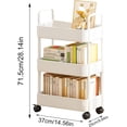 thumbnail image 4 of LAICAIW Storage Rack On Wheels, Rolling Storage Trolley, 3/4 Tier Kitchen Storage Utility Cart, Cart On Wheels, Rolling Storage Cart, Mobile Rolling Trolley On Wheels, Multifunctional Storage Organi, 4 of 7