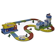 Bezrat Build-A-Road X-Track Train Set – Mentally Stimulating and Employs Tactile Engagement -Track Builder, Straight Track Includes 15 Feet of Tracks and a Bonus Ambulance (colors may vary)