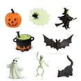 thumbnail image 3 of Safari Ltd. Glow-in-the-Dark Halloween Toob - Mini Figures: Bat, Cat, Skeleton, Ghost, Witch, Cauldron, Spider, Pumpkin - Educational Toy Figures For Boys, Girls & Kids Ages 3+, 3 of 4