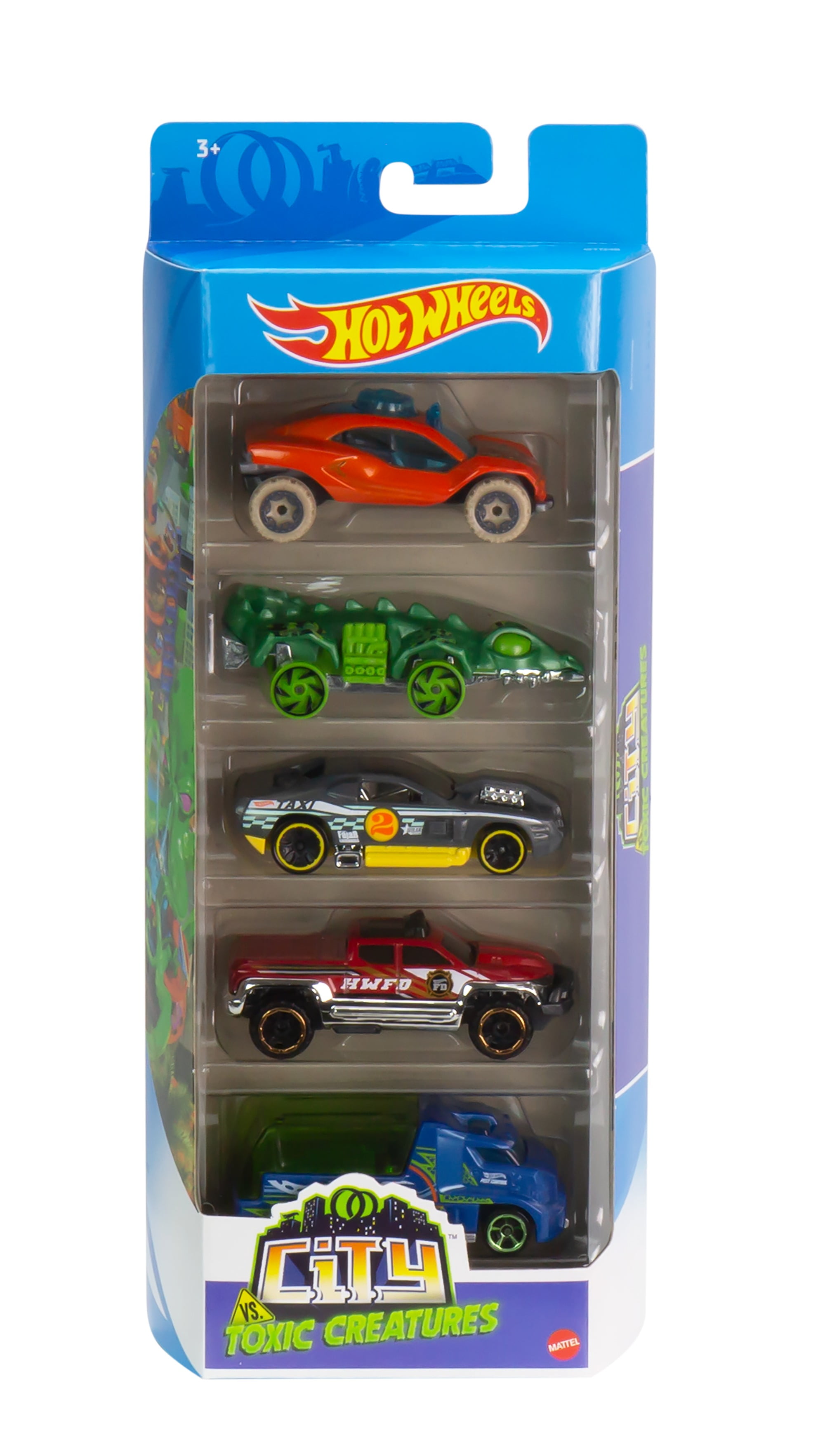 Hot Wheels 5-Car Pack of 1:64 Scale Vehicles for Kids & Collectors (Styles May Vary)