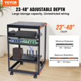 thumbnail image 2 of 15U Open Frame Server Rack Adjustable Depth 23 to 40 Inches Free Standing Wall Mount 4 Post AV Rack with Casters for Networking IT Equipment Router Modem, 2 of 6