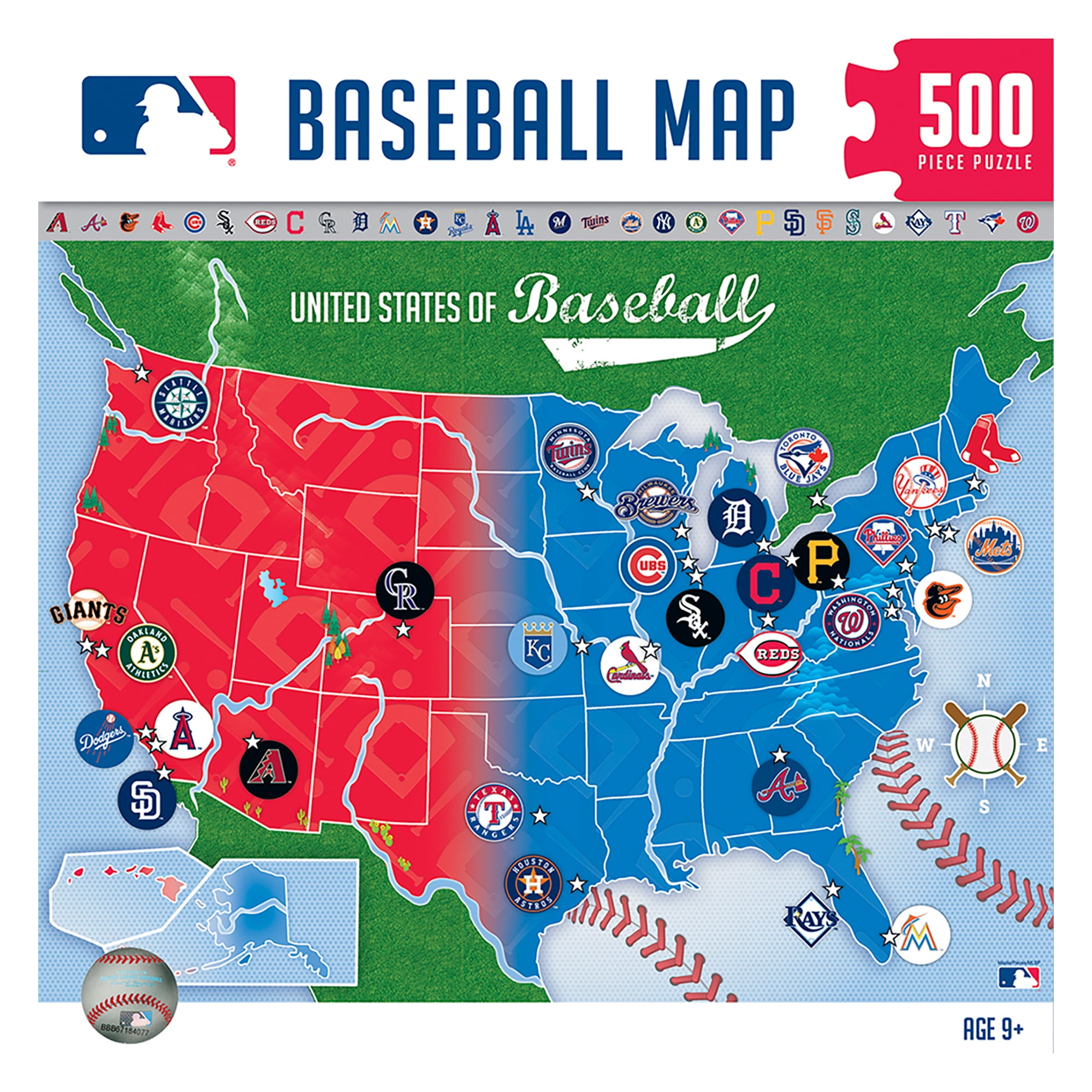 MasterPieces League Map 500  MLB League Map 500Piece Puzzle  Oriental  Trading