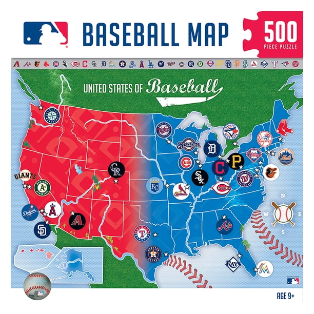 125th ANNIVERSARY　USA BASEBALL MAP パズル MasterPieces - MLB USA Puzzle Map, 500 Pieces - Walmart Business