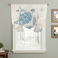 thumbnail image 2 of Blue Turtle Coastal Tie Up Curtains for Windows, Balloon Window Shades, Coral Summer Beach Nautical Ocean Beige Kitchen Window Treatments Roll Up Curtain for Basement/Nursery 52"x45", 2 of 8