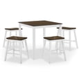 thumbnail image 6 of Hunter Solid Wood 5-Piece Counter Height Dining Set, Sea White, 6 of 7