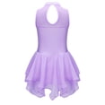 thumbnail image 4 of Haitryli Kids Girls Figure Ice Skating Dress Sleeveless Turtleneck Ballet Dance Dress Dancewear Lavender 12, 4 of 7
