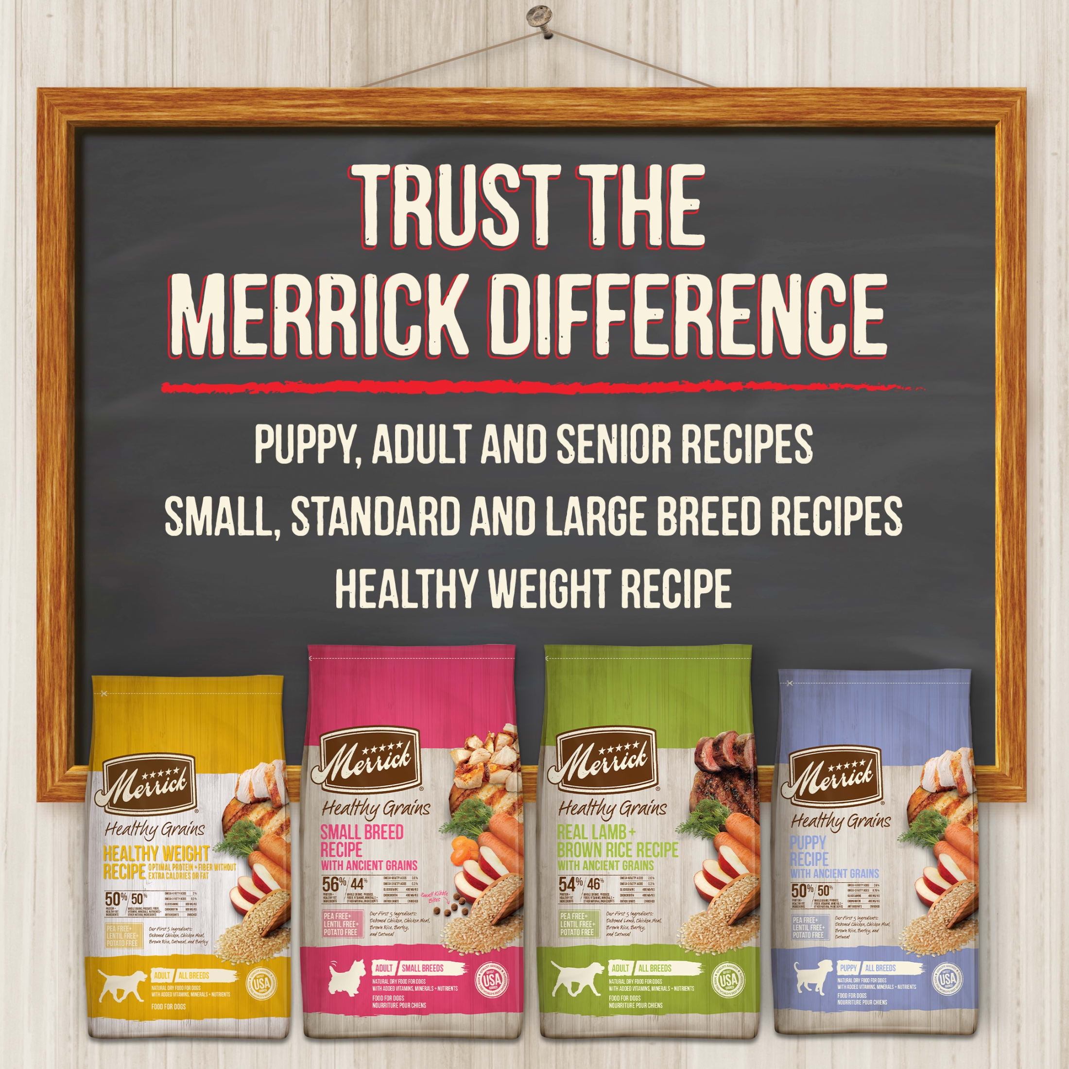 Merrick Healthy Grains Small Breed Dry Dog Food for Adults Chicken Brown Rice Formula 4 lb Bag Walmart
