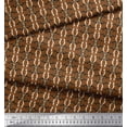 thumbnail image 3 of Tissu Popeline de Coton Brun Pomme Imprimé Damassé Filigrane par Yard 56 Pouces de Large, 3 of 3