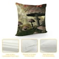 thumbnail image 4 of Nawypu  Fantasy Throw Pillow Cushion Cover, Enchanted Forest Scenery with Mushrooms and Fairies Dark Image, Decorative Square Accent Pillow Case, Maroon Grey, 4 of 5