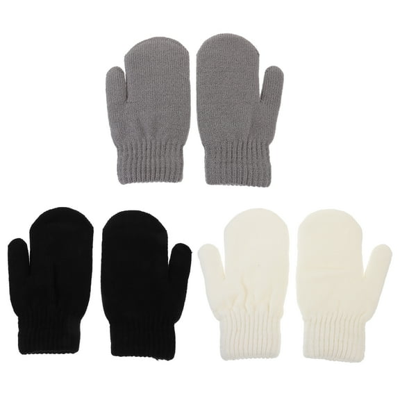 TABLZONE 3 Pairs Women's Acrylic Winter Gloves Assorted Colors Thermal Warm Breathable