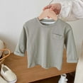 thumbnail image 6 of Toddler Baby Boy Girl Basic Solid Organic Cotton T Shirts Tops Long Sleeve Tee Shirt Girls Clothes For 0 2Y, 6 of 6