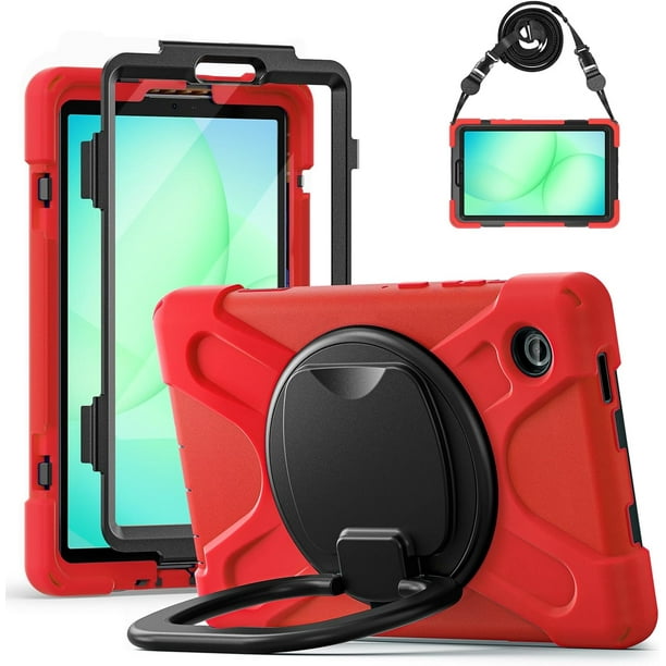 Funda para Samsung Galaxy Tab A11 de 8,7 pulgadas (2025) y Galaxy Tab A9 de 8,7 pulgadas (2023), funda de silicona resistente con asa, soporte de 360 grados, correa y soporte para S Pen.