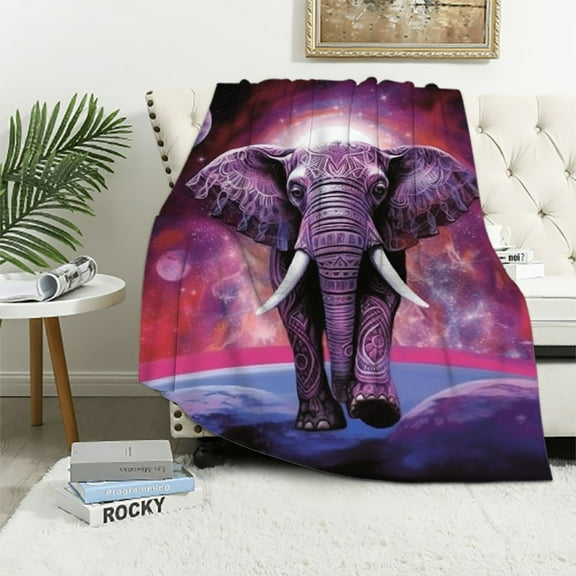 ARISTURING  Galaxy Elephant Blanket,Best Elephant Gifts for Women Ideas,Unique Elephant Gifts for Women Adults, for Women,Soft Sherpa Throw Blanket for Couch