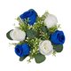 thumbnail image 4 of Anillo de vela floral artificial, corona de vela, corona de rosas pequeñas, anillo de vela de flor sintética, portavelas para cena fiesta en casa Azul, 4 of 8