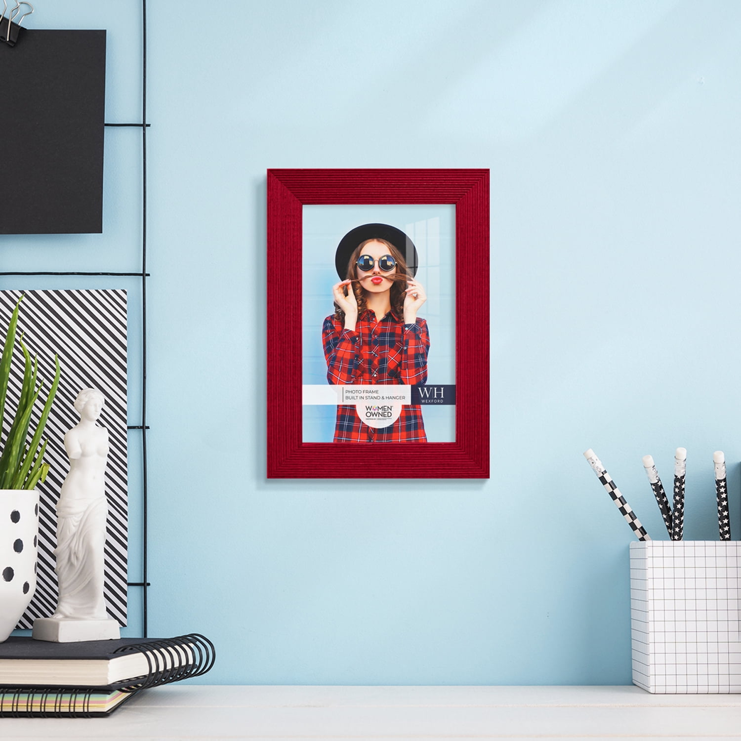 Bold Burgundy Solid Wood Picture Frame, 4 x 6