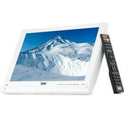 Tyler TTV707-13 13.3" Portable Battery Powered LCD HD TV Television with HDMI, USB, RCA, and SD Card Inputs | White