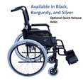 thumbnail image 2 of Silla de ruedas ultraligera Karman LT-980 de 24 libras, color negro, 2 of 5
