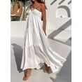 thumbnail image 3 of Yunliwuli Women's Summer Long Dress Solid Color Sleeveless Tiered Pleated Boho Beach Flowy Dress, 3 of 10