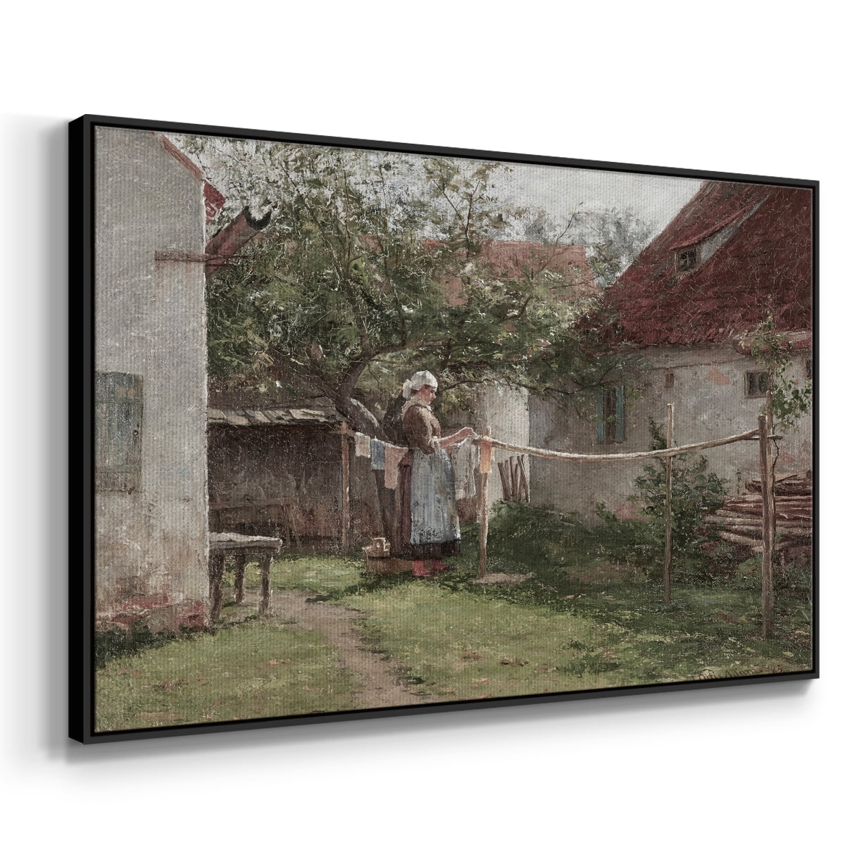 Vintage Landscape-CCCLXII By Wexford Home Framed in Black Wood Gallery Wrapped Canvas 27 in. x 41 in.