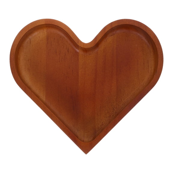 OUNONA Heart Shaped Wooden Candy Tray Portable Pine Wood Serving Platter