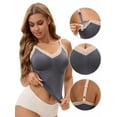 thumbnail image 3 of Unique Bargains Women's Lace Maternity Nursing Camisoles with Built-In Bra L Grey, 3 of 6