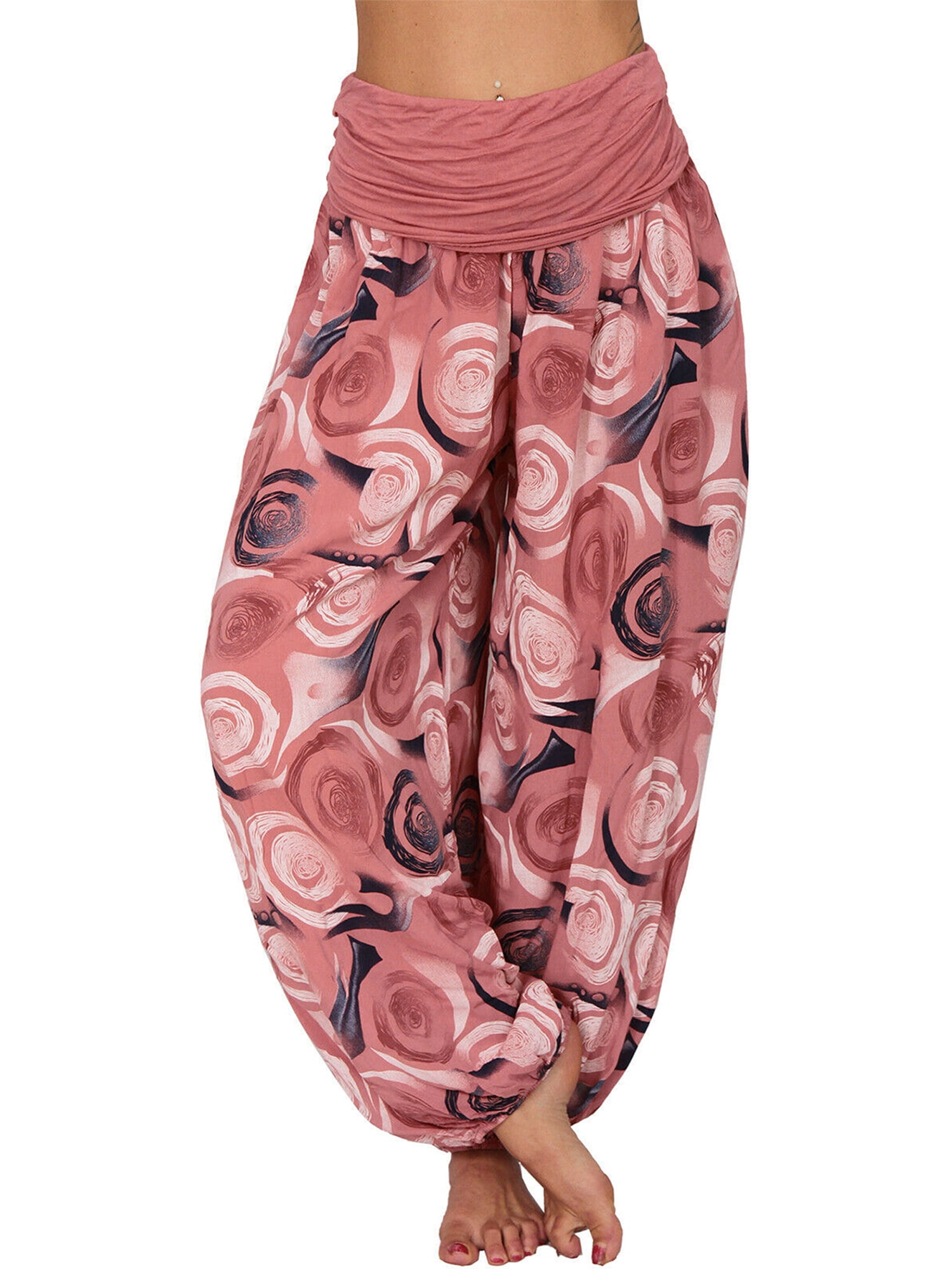 Niuer Casual Baggy Palazzo Pants for Women Harem Pants High Waist Summer  Hippie Loose Fit Trousers - Walmart.com