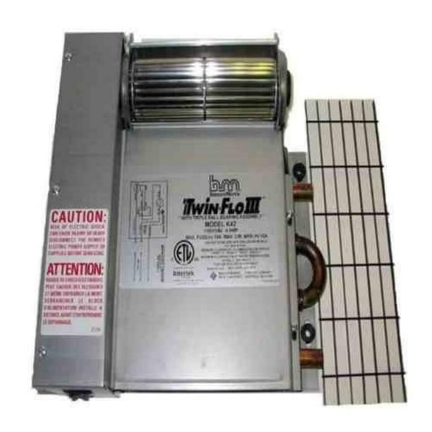 TwinFlo Hydronic Kick Space Heater K42 Series 4,200 BTU Heating HVAC Fan Hot