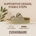 thumbnail image 4 of Cushionaire Plane Comfortable Platform Womens Sandals with Double Buckle Straps and Genuine Suede Cushioned Footbed, Wide Widths Available, 4 of 15