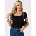 thumbnail image 3 of DARING DIVA Scoop Neck Slim Fit Ribbed Knit Sweater Tops XL Black, 3 of 6