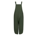 thumbnail image 3 of Women Baggy Tulip Hem Loose Jumpsuits Overalls Square Neck Sleeveless Bib Pants with Pockets Plus Size, 3 of 6