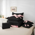 thumbnail image 6 of Feelyou Black Pink Bowknot Twin Bedding Sets 7-Piece for Girls, Kawaii Bow-tie Ribbon Bedding Comforter Set, Cute Princess Style Reversible Sheet Sets, Lightweight Room Decor, 6 of 8