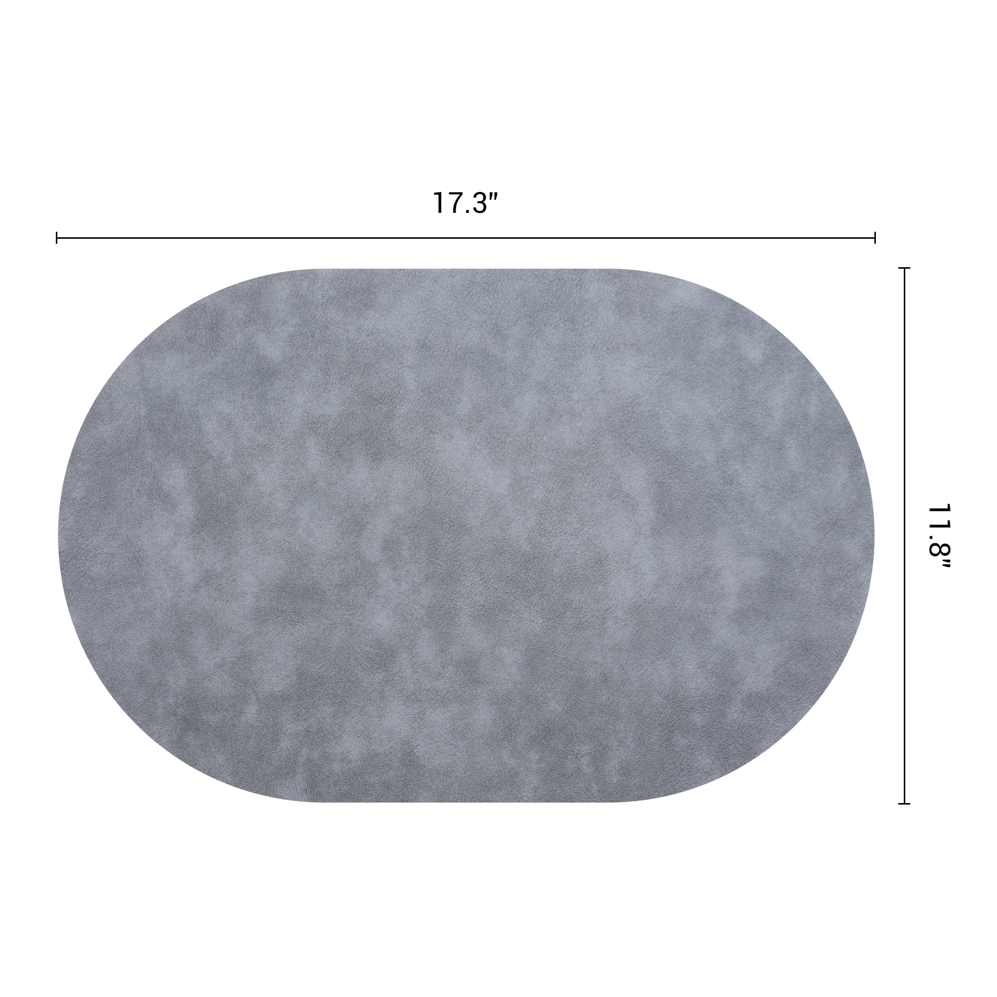 Unique Bargains 6pcs Oval Table Mats for Kitchen Starry Gray/Dark Gray 17.3"x11.8"