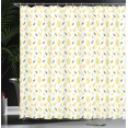 thumbnail image 3 of Ambesonne Japanese Print Shower Curtain, Cartoon Lemon Plot, 69"Wx70"L, Pastel Yellow Fern Green, 3 of 4