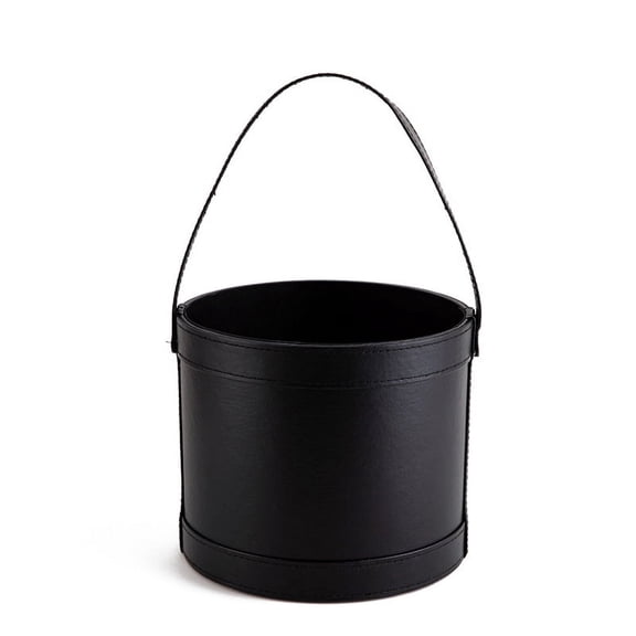 Nvzi gifts, flowers, gift box packaging bags, leather flower buckets, hand-held flower boxes, round hugging buckets with hand gift boxes (black)