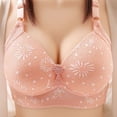thumbnail image 1 of Fashion Women Solid Color Wireless Lace Flower Decoration Pad Gathering Daily Bra, 1 of 3