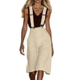 thumbnail image 2 of Mifsaly Linen Overalls for Women Loose Fit Wide Leg Suspenders Jumpsuit Knee Length Summer Casual Pants Adjustable Straps Elegant Office Work Overall 2026 M, 2 of 9