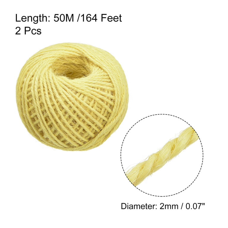 Uxcell Polyester Nylon Plastic Rope Twine Household Bundled for  Packing,150m Length,Yellow